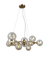 Люстра подвесная Renny V10790-11P Moderli прозрачная янтарная на 1 лампу, основание золотое в стиле современный молекула шар Люстра подвесная Renny V10790-11P Moderli прозрачная янтарная на 1 лампу, основание золотое в стиле современный молекула шар